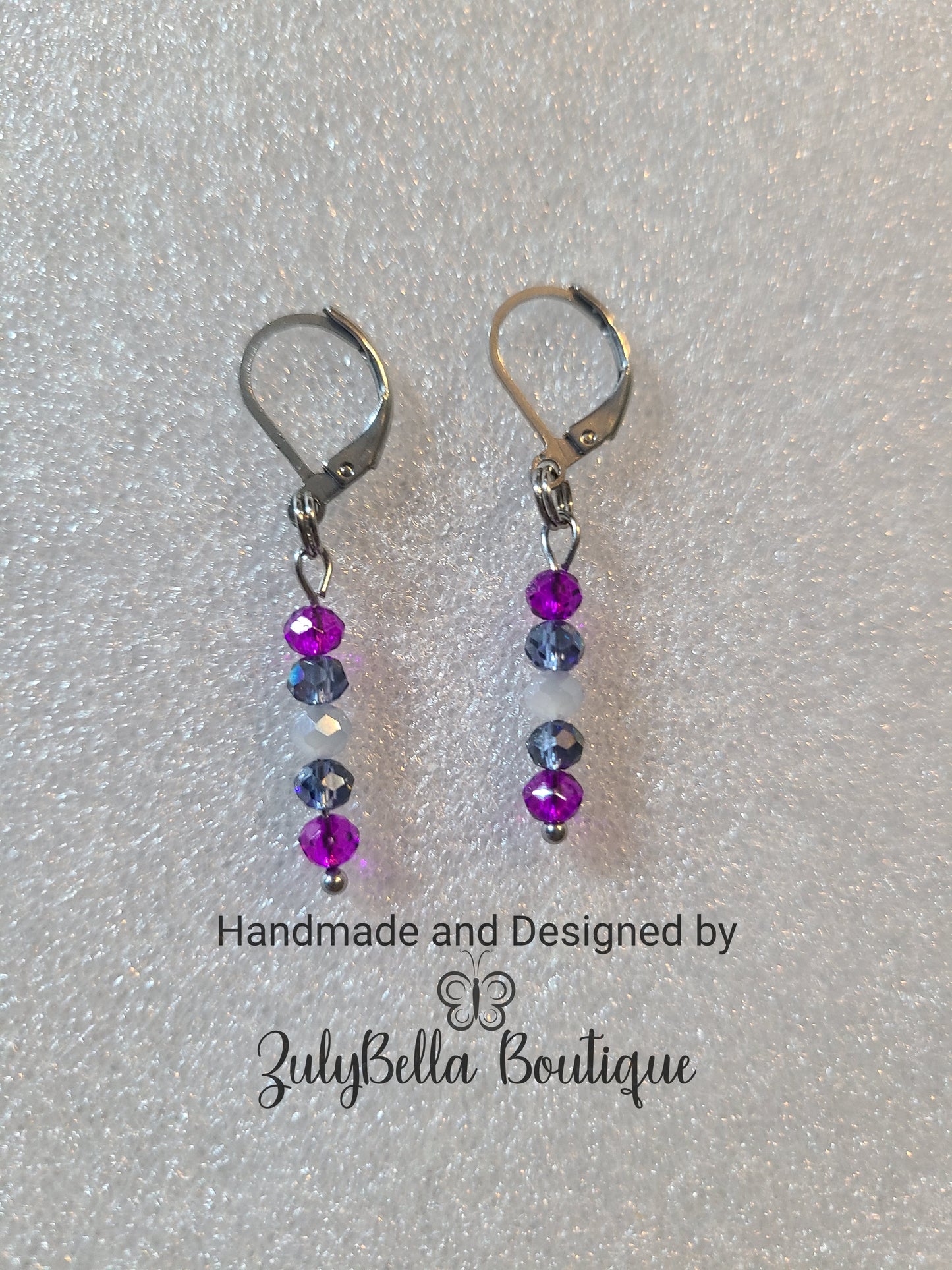 Flower cluster - Long necklace and earring set