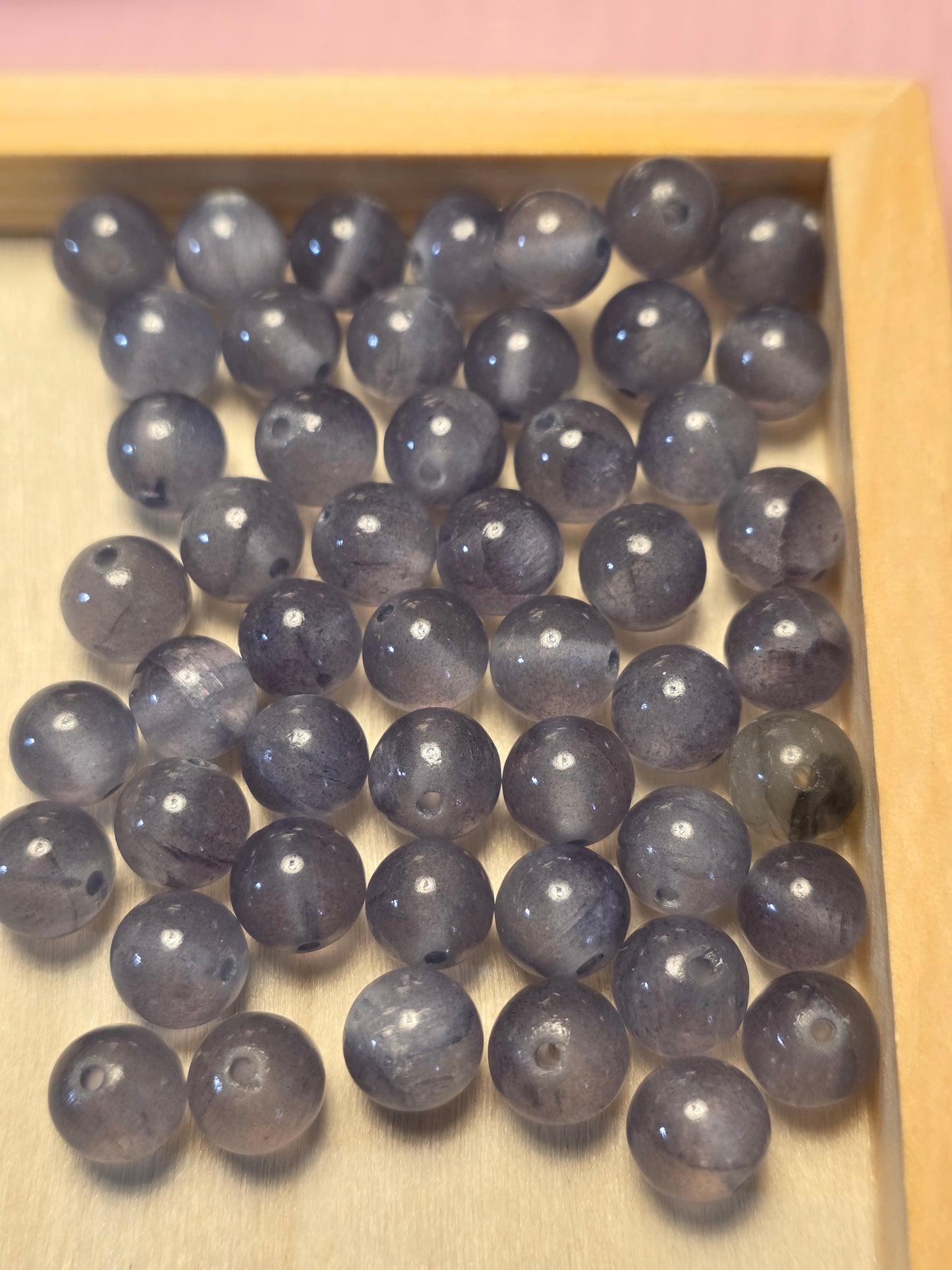 Grey Blue Agate 8mm Loose Beads 50pcs.