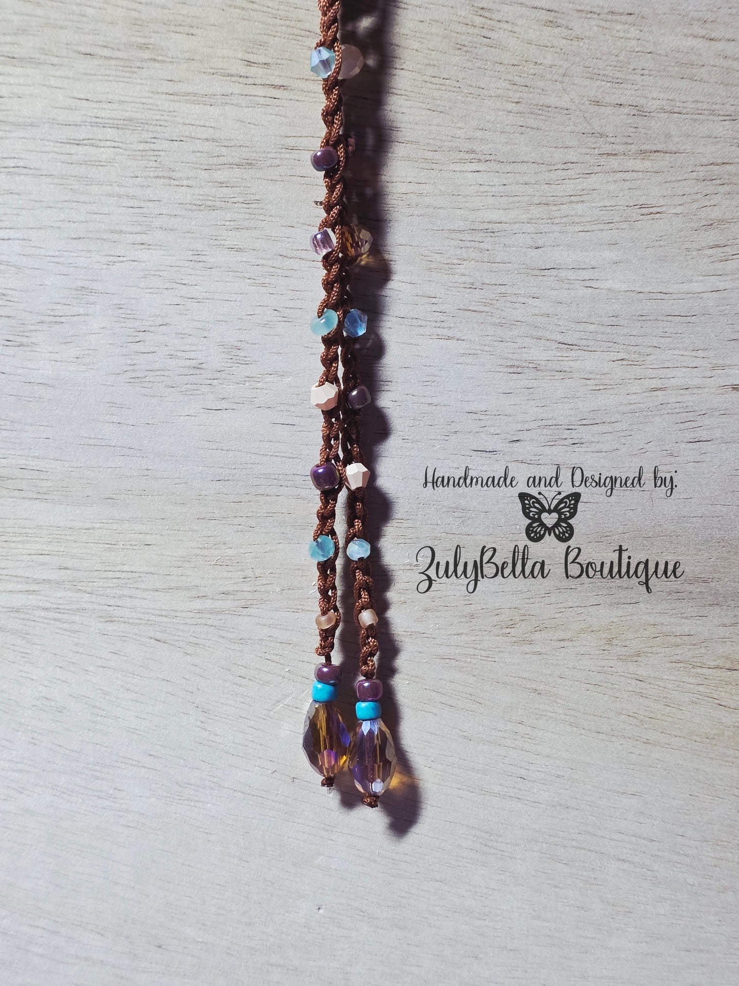 Crochet Beaded Necklace - Wrap Style 39.5"