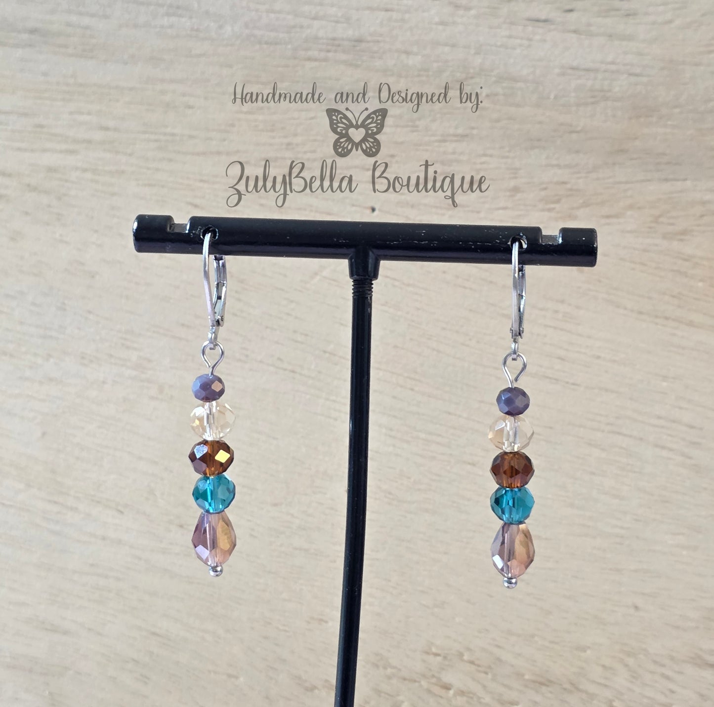 Dangle Earring and Chain Necklace Jewelry Set - Stainless Steel -18" with 2" Extender.