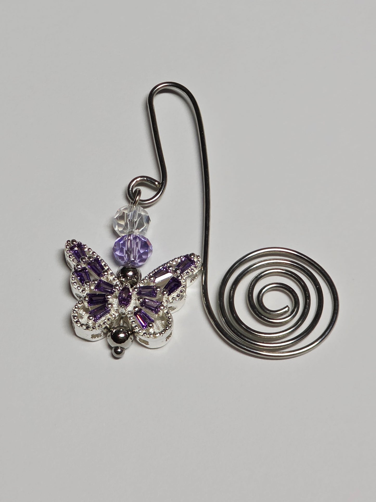 Purple Rhinestone Butterfly Bookmark