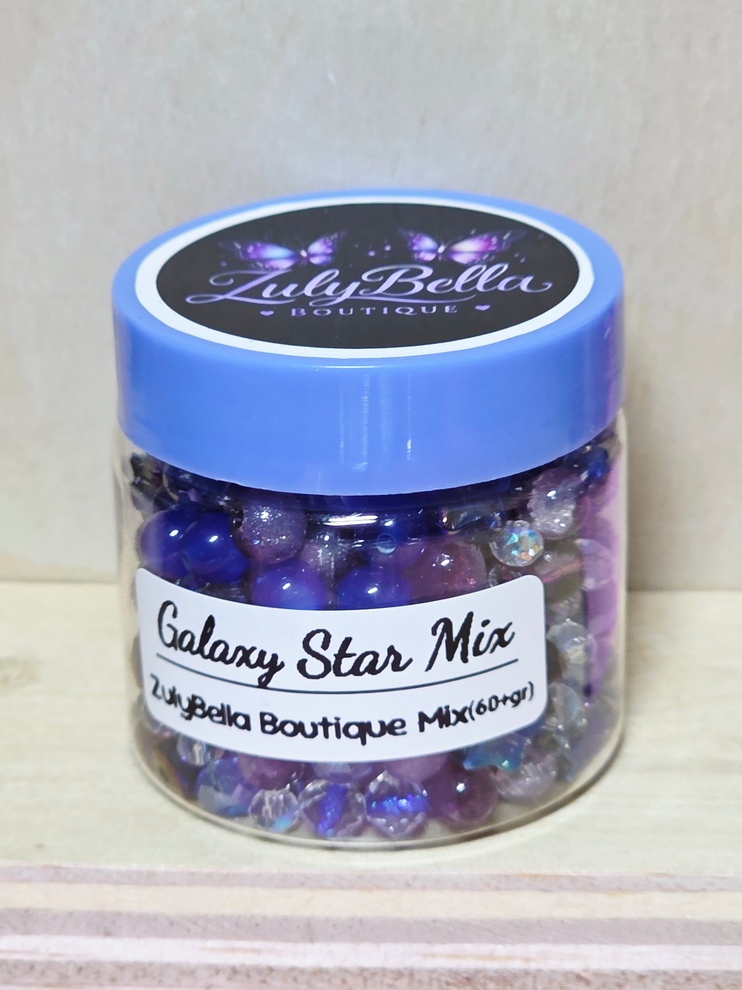 Galaxy Star Bead Mix - #3 - 60+grams- with Container.