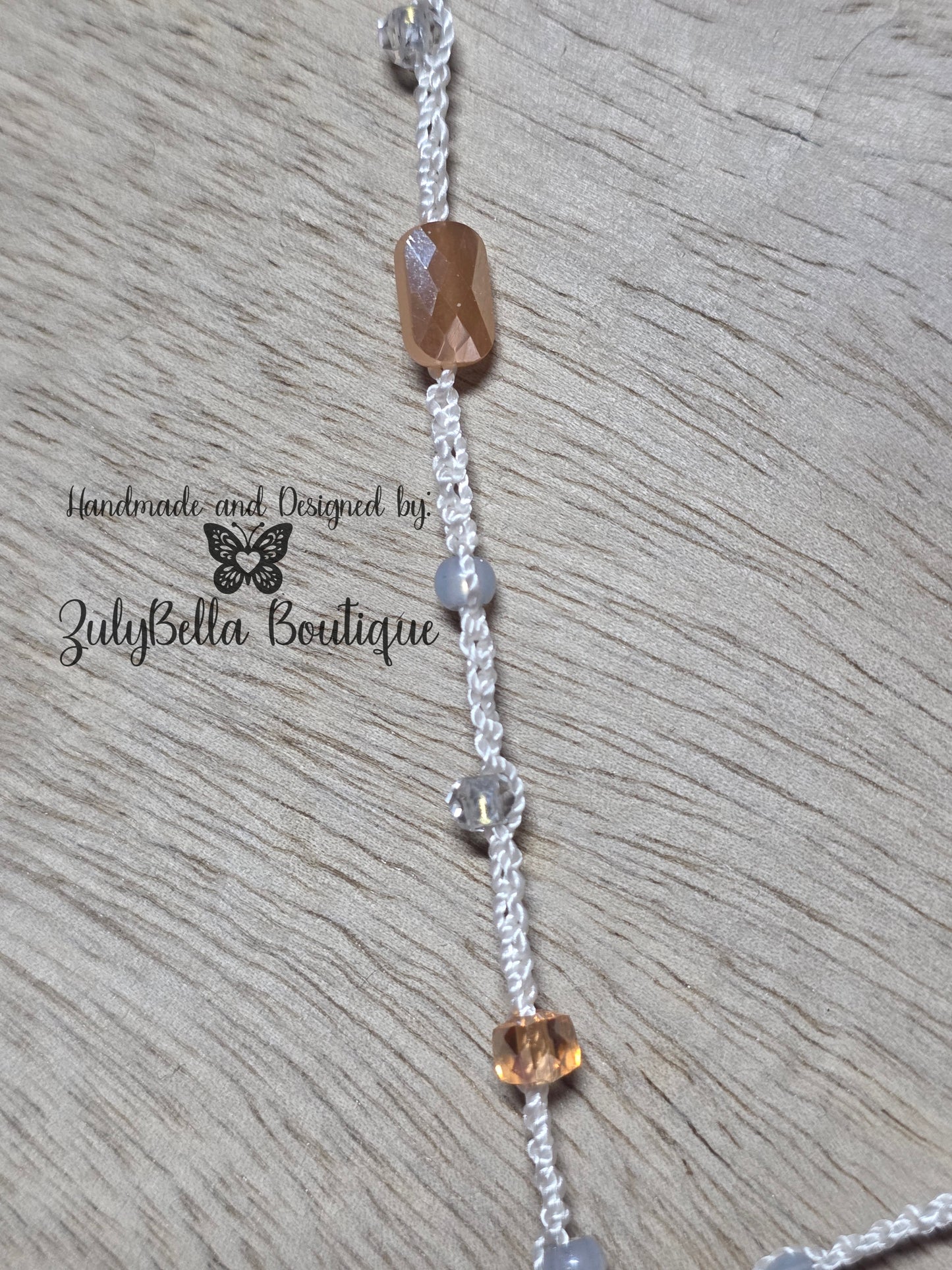 Crochet Beaded Necklace Wrap Style- 36"