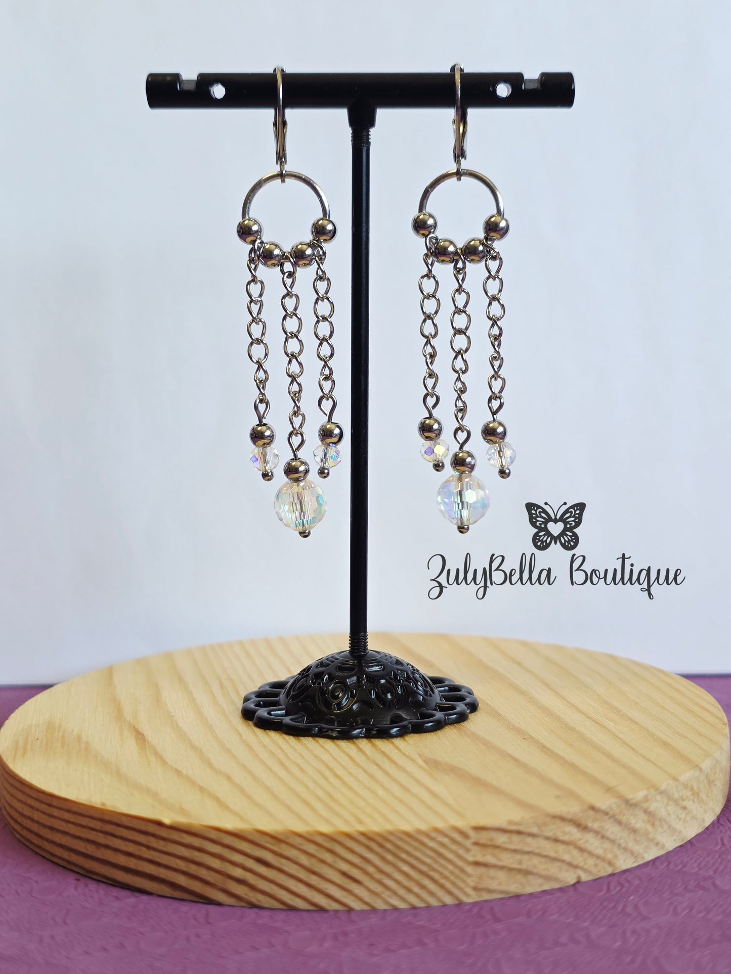Dangle Stainless Steel Chandelier Earrings