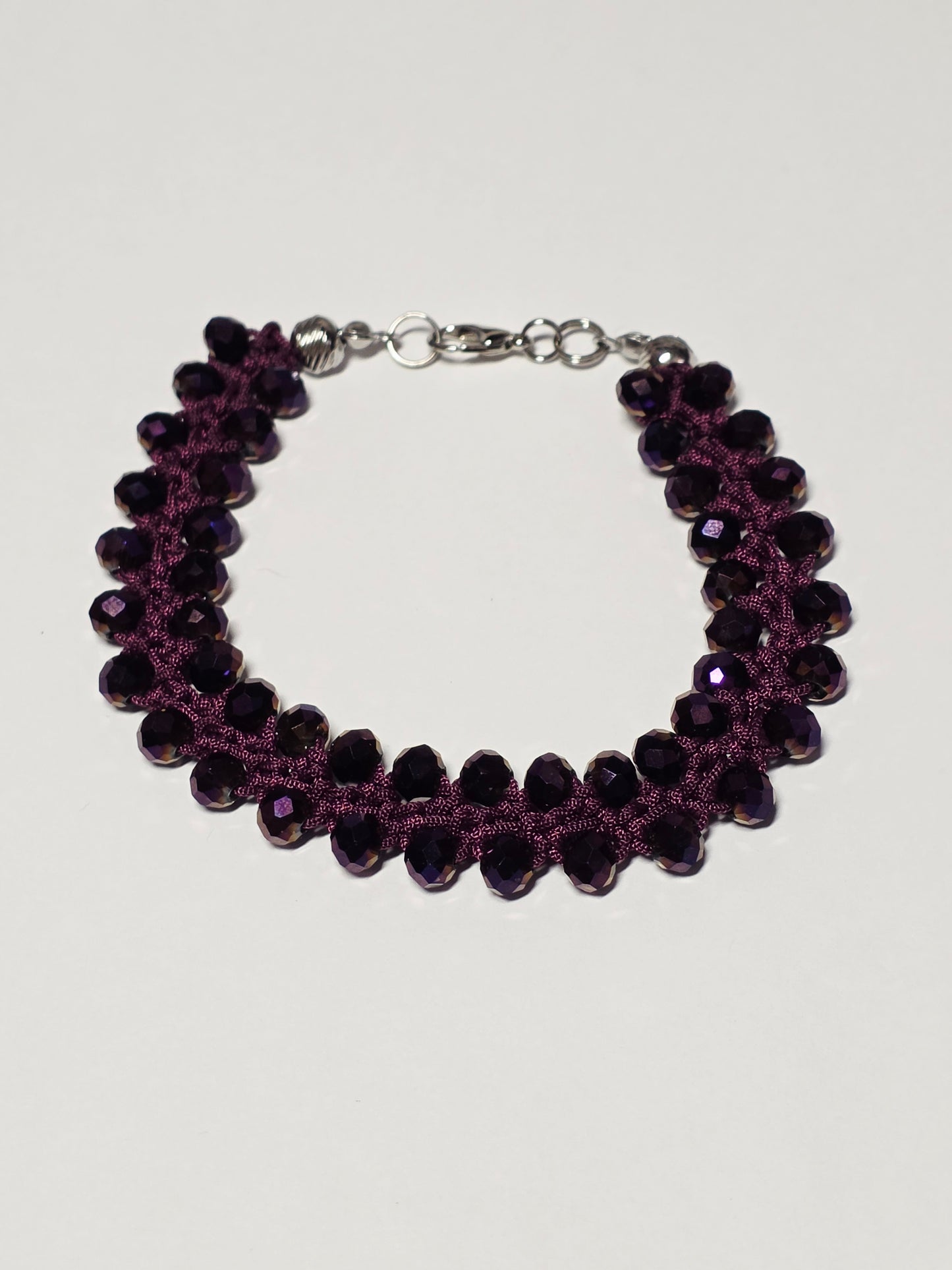 Turkish Crochet Bracelet- Plum