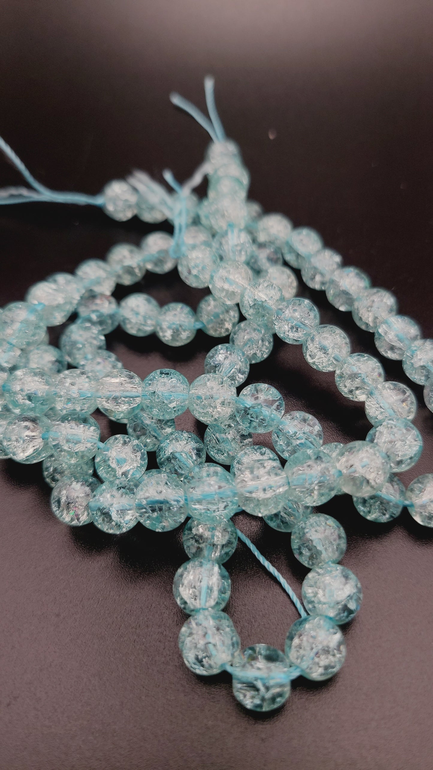 Crackle Glass Beads - 1 strand- 8mm