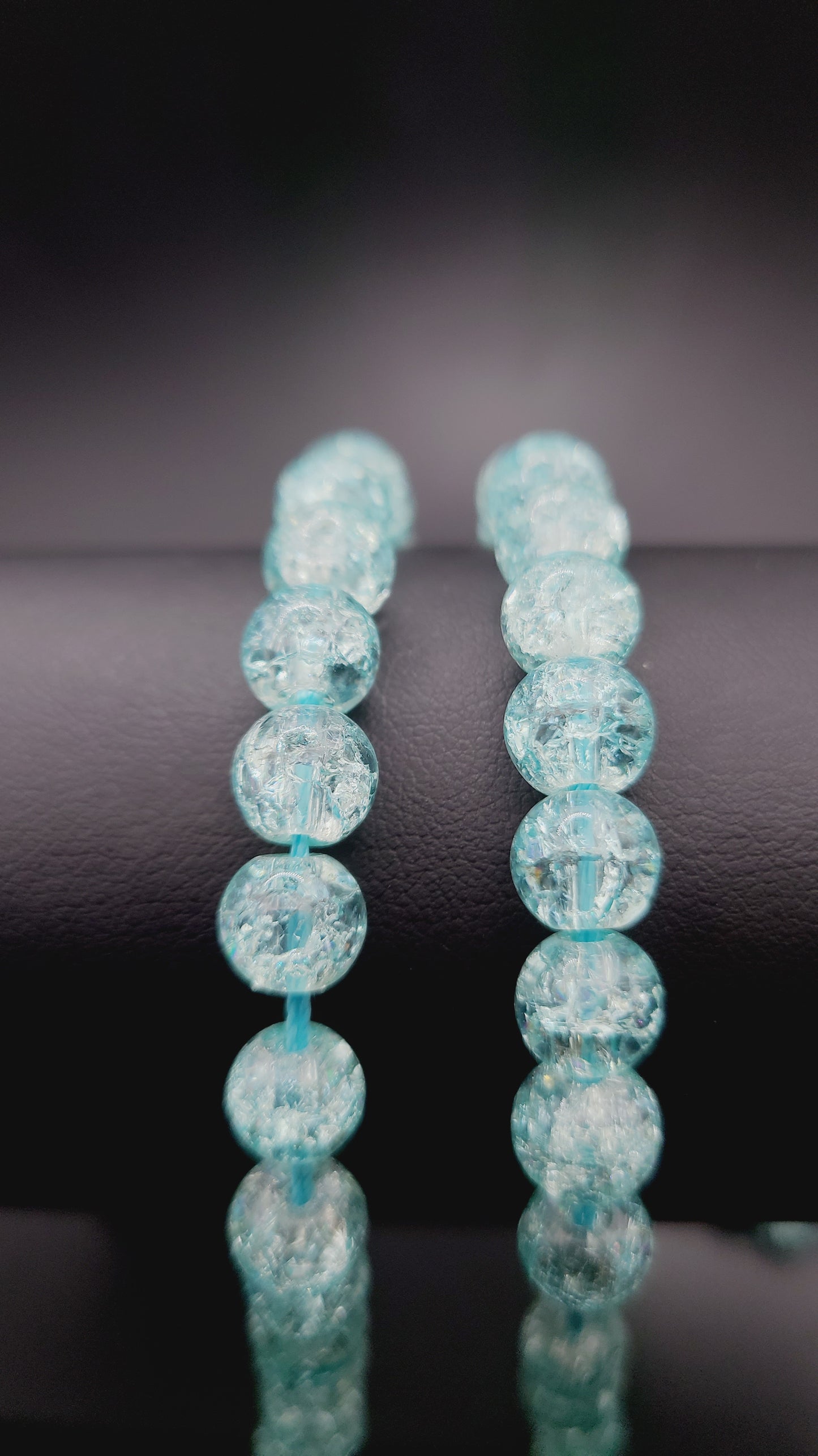 Crackle Glass Beads - 1 strand- 8mm