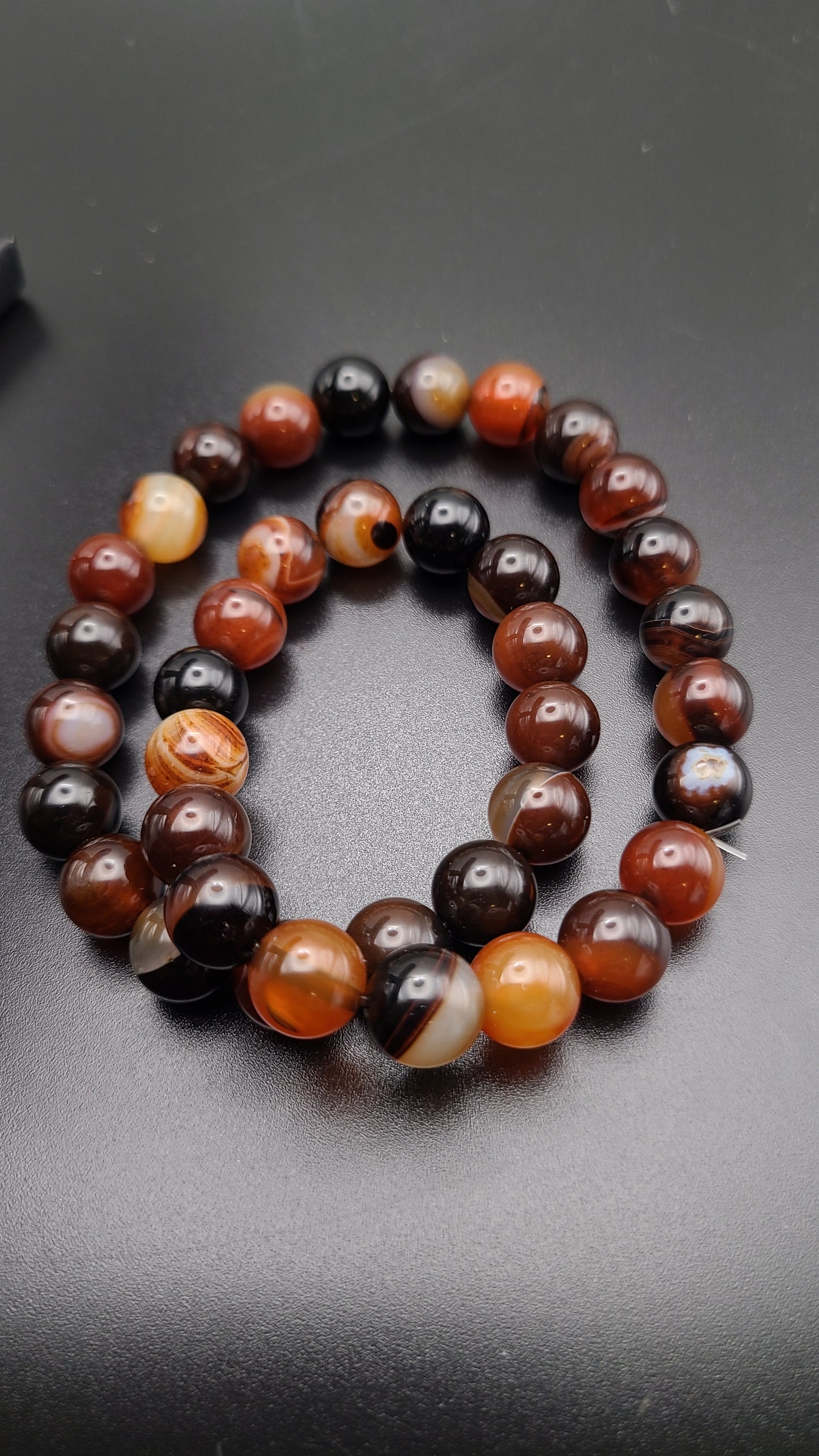 Red Sardonyx Agate Beads- 1 Strand