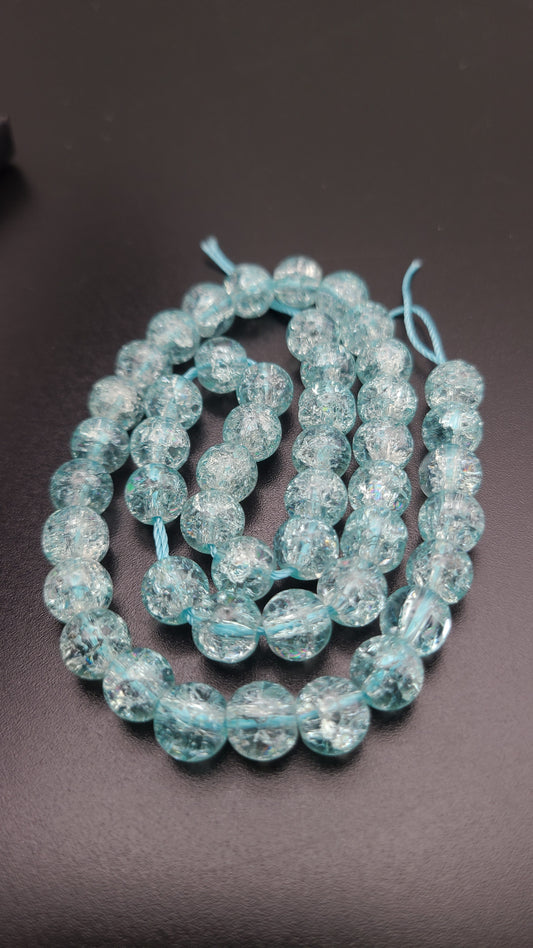 Crackle Glass Beads - 1 strand- 8mm