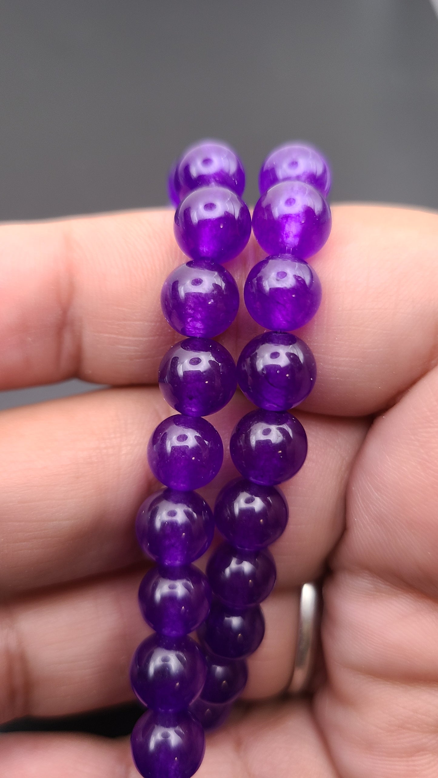 Purple Chalcedony- 1 Strand - 8mm - aprox. 47 - 49 beads.