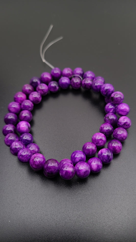 Sugilite Color Purple Jade - 1 Strand - 8mm - aprox. 47-49 beads.