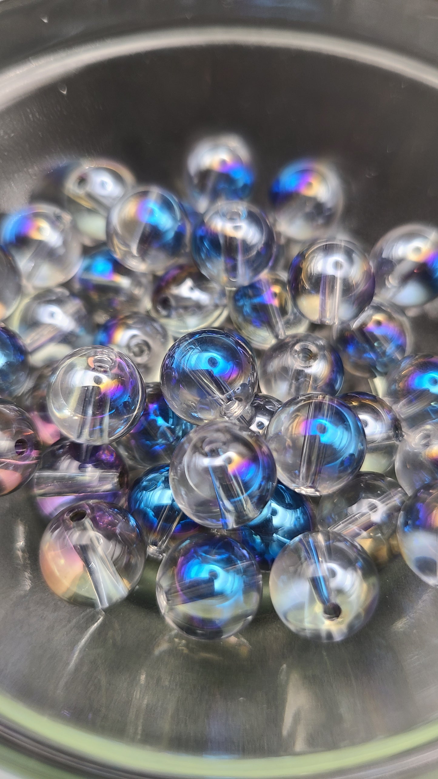 Blue AB Glass Loose Beads - 10 mm - 50 pcs.