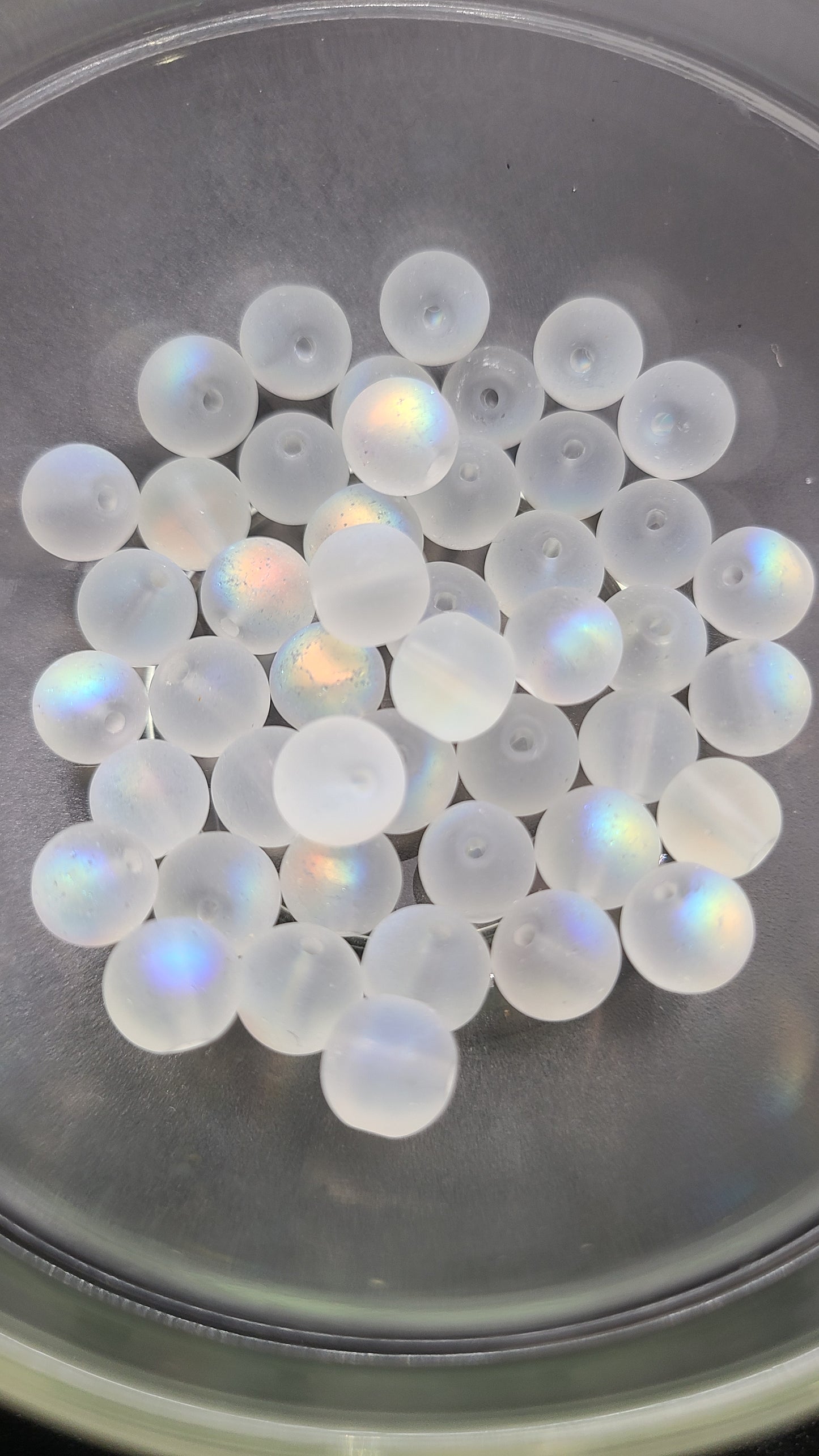 Frosted Mermaid Glass Loose Beads - 50 pcs