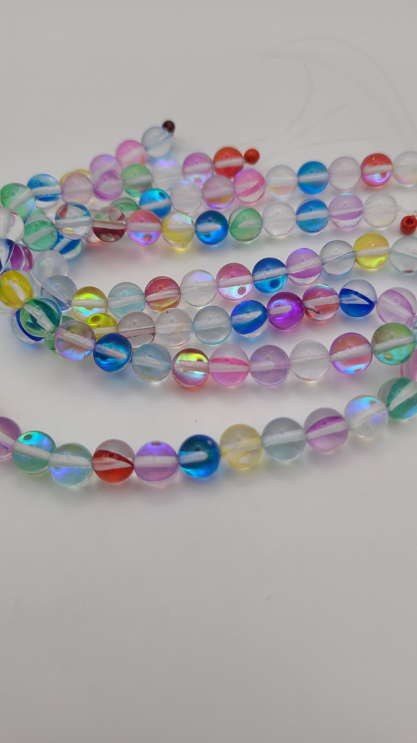 Colorful Aurora Glass Beads- 1 Strand- 8mm