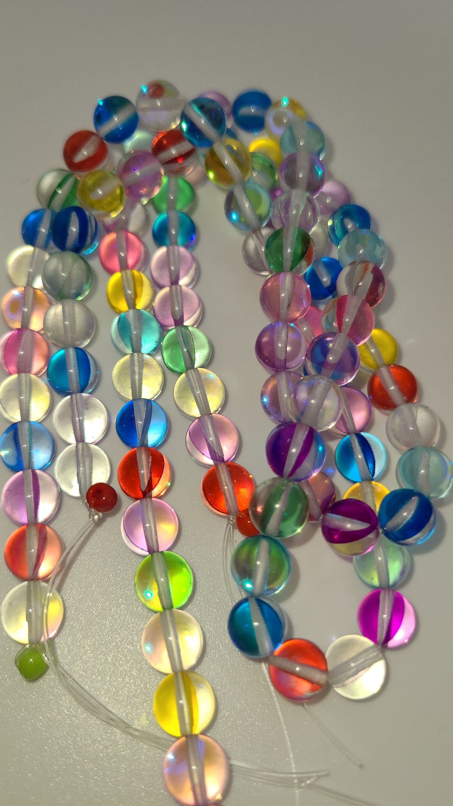 Colorful Aurora Glass Beads- 1 Strand- 8mm