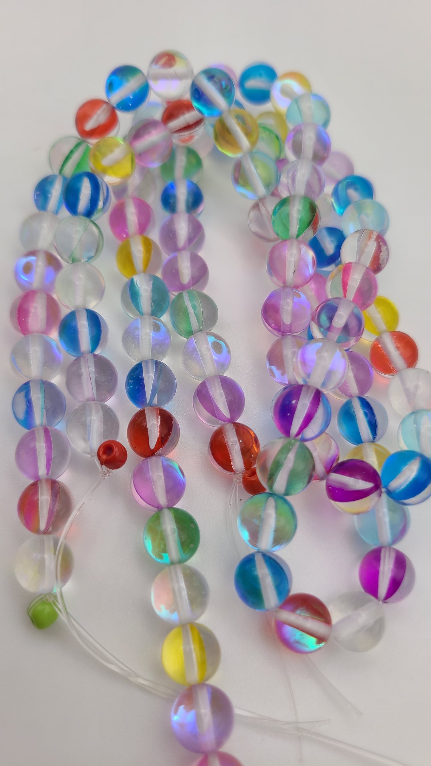 Colorful Aurora Glass Beads- 1 Strand- 8mm