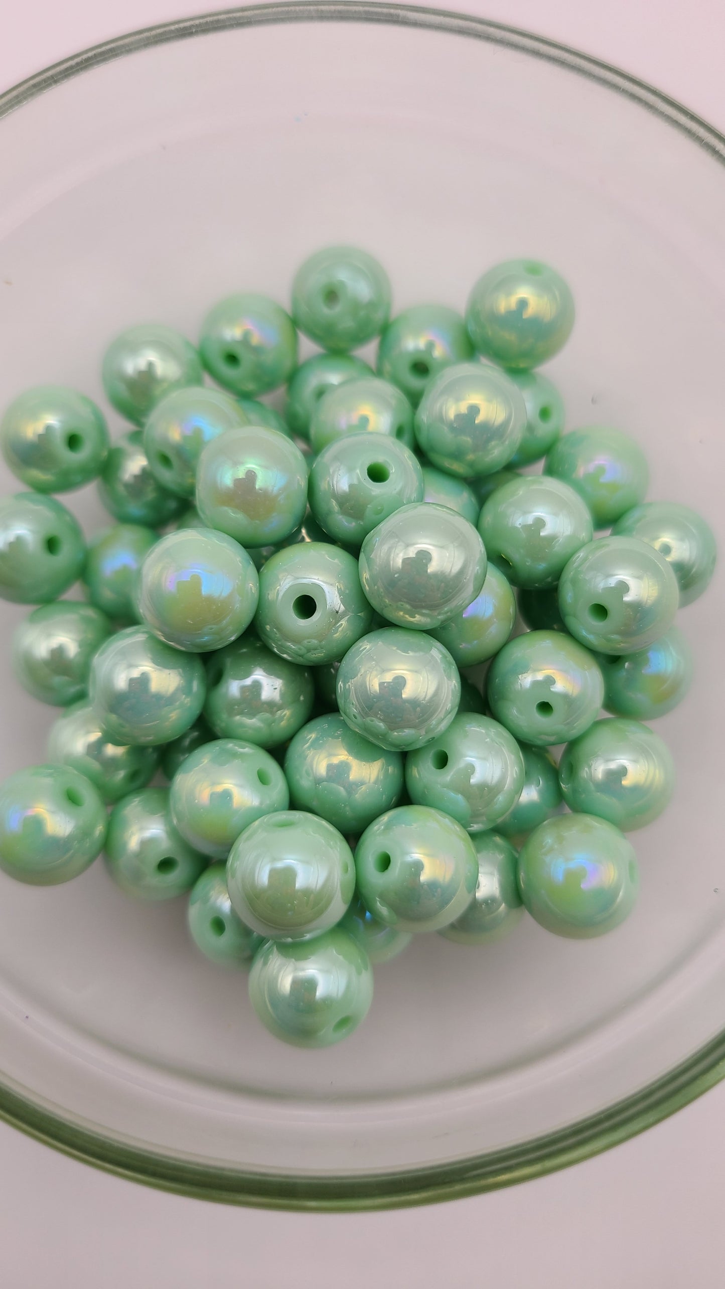 Pearlized AB Glass Loose Beads - 10 mm