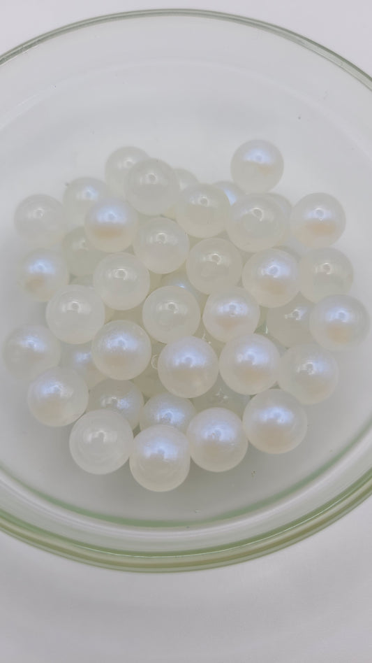 AB Ivory White Glass 10mm  Loose Beads - Qty: 50