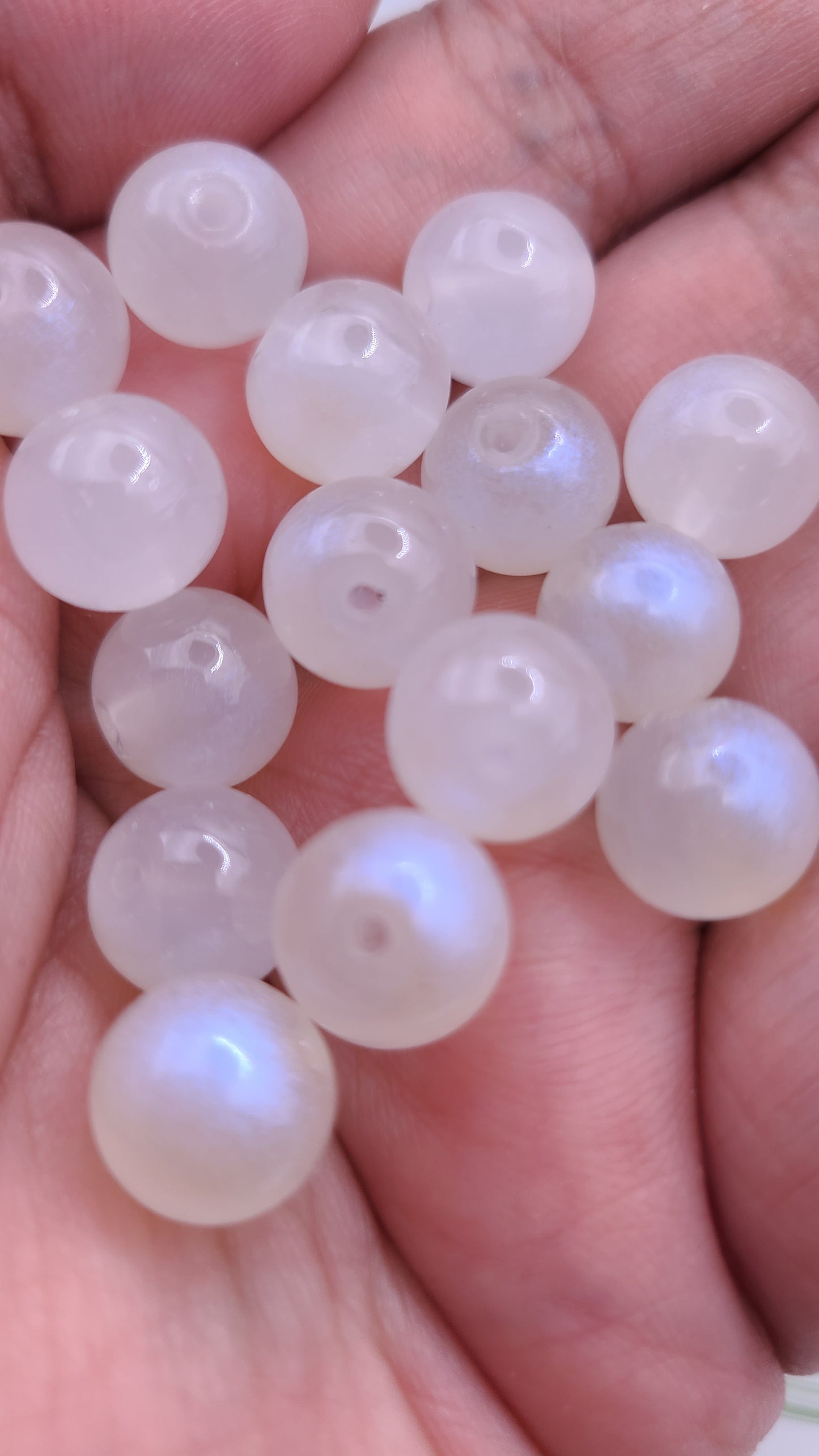 AB Ivory White Glass 10mm  Loose Beads - Qty: 50