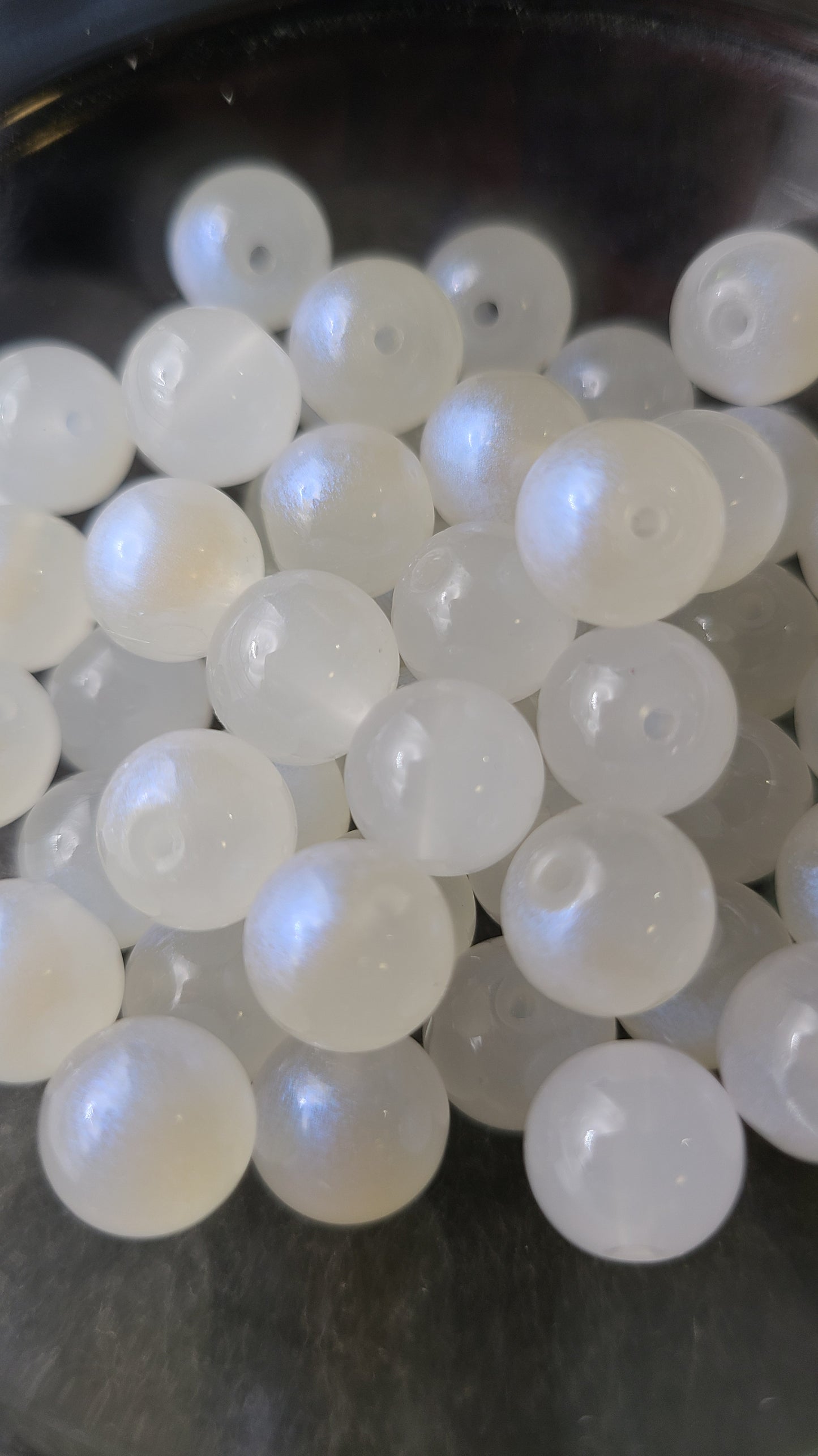 AB Ivory White Glass 10mm  Loose Beads - Qty: 50