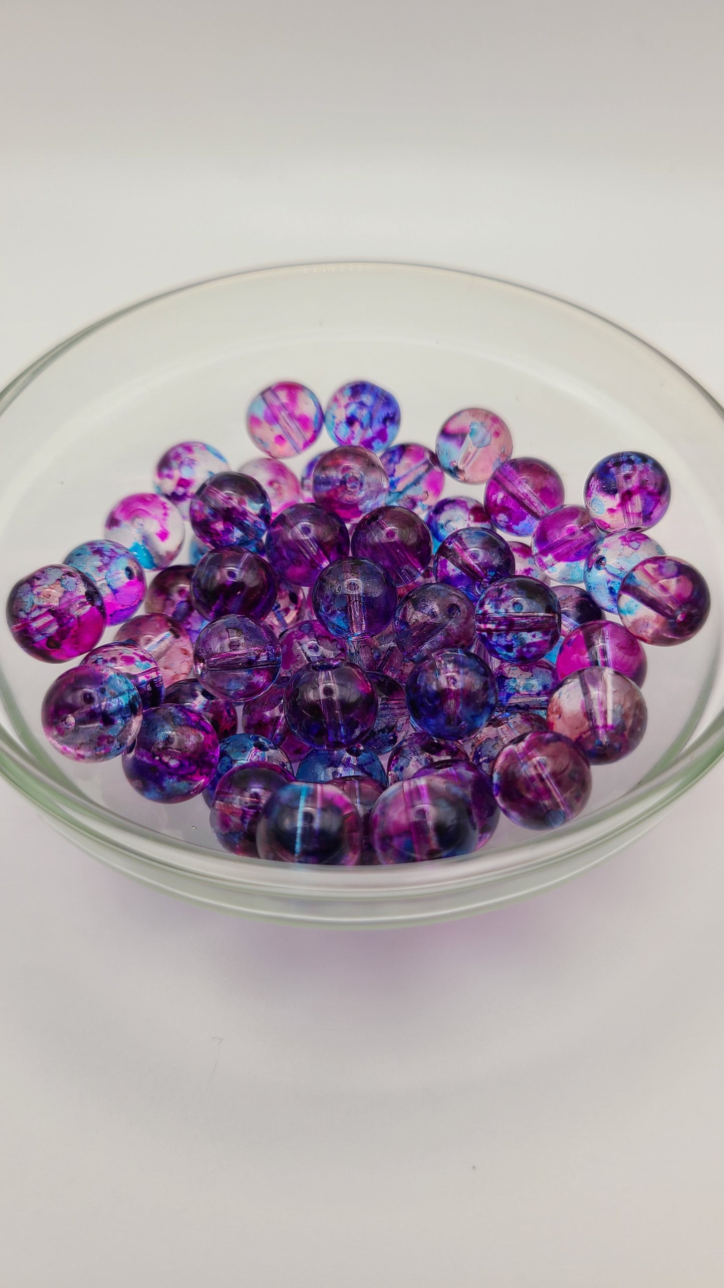 Painted Glass Loose Beads - 10 mm