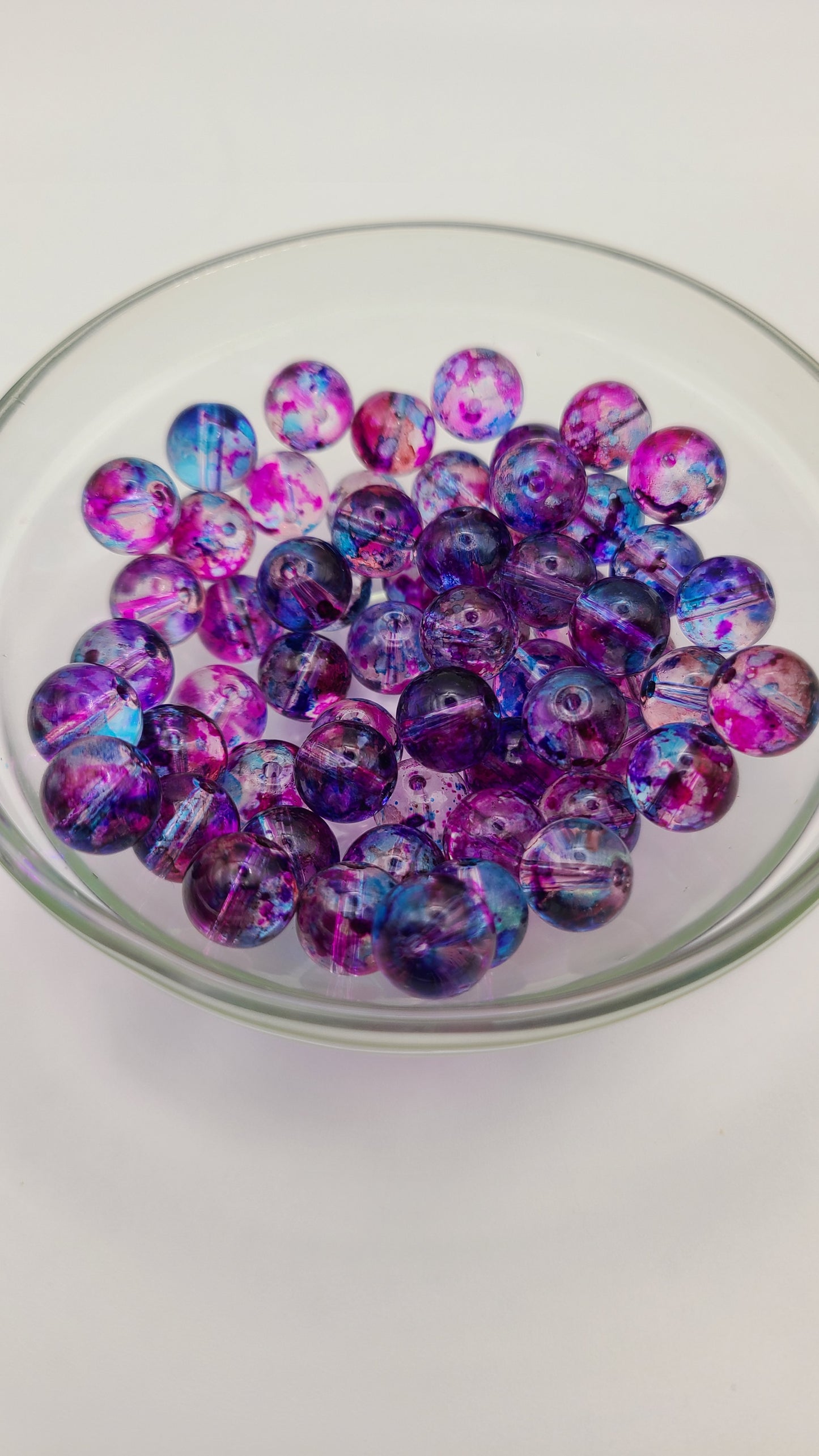 Painted Glass Loose Beads - 10 mm