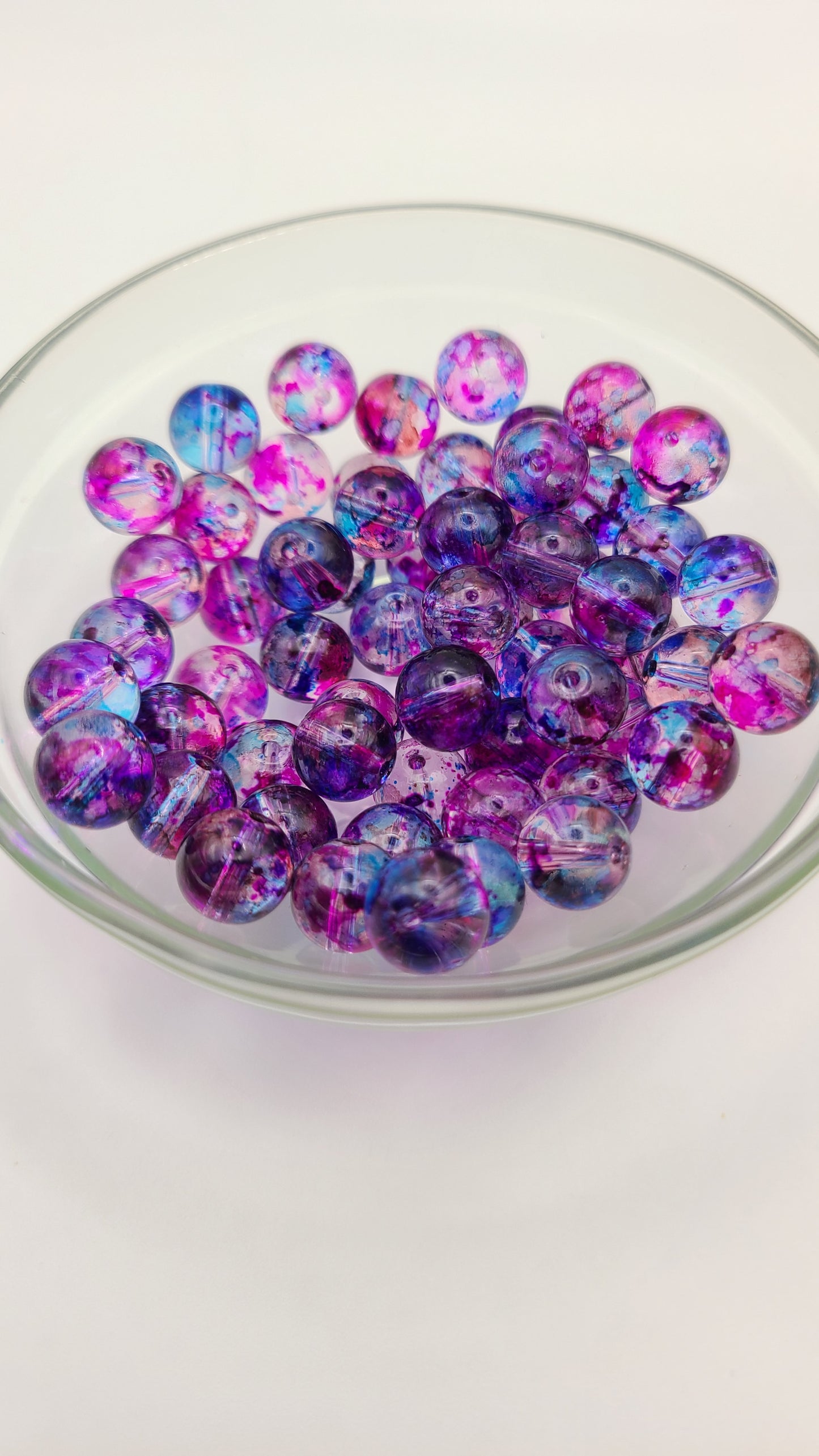 Painted Glass Loose Beads - 10 mm