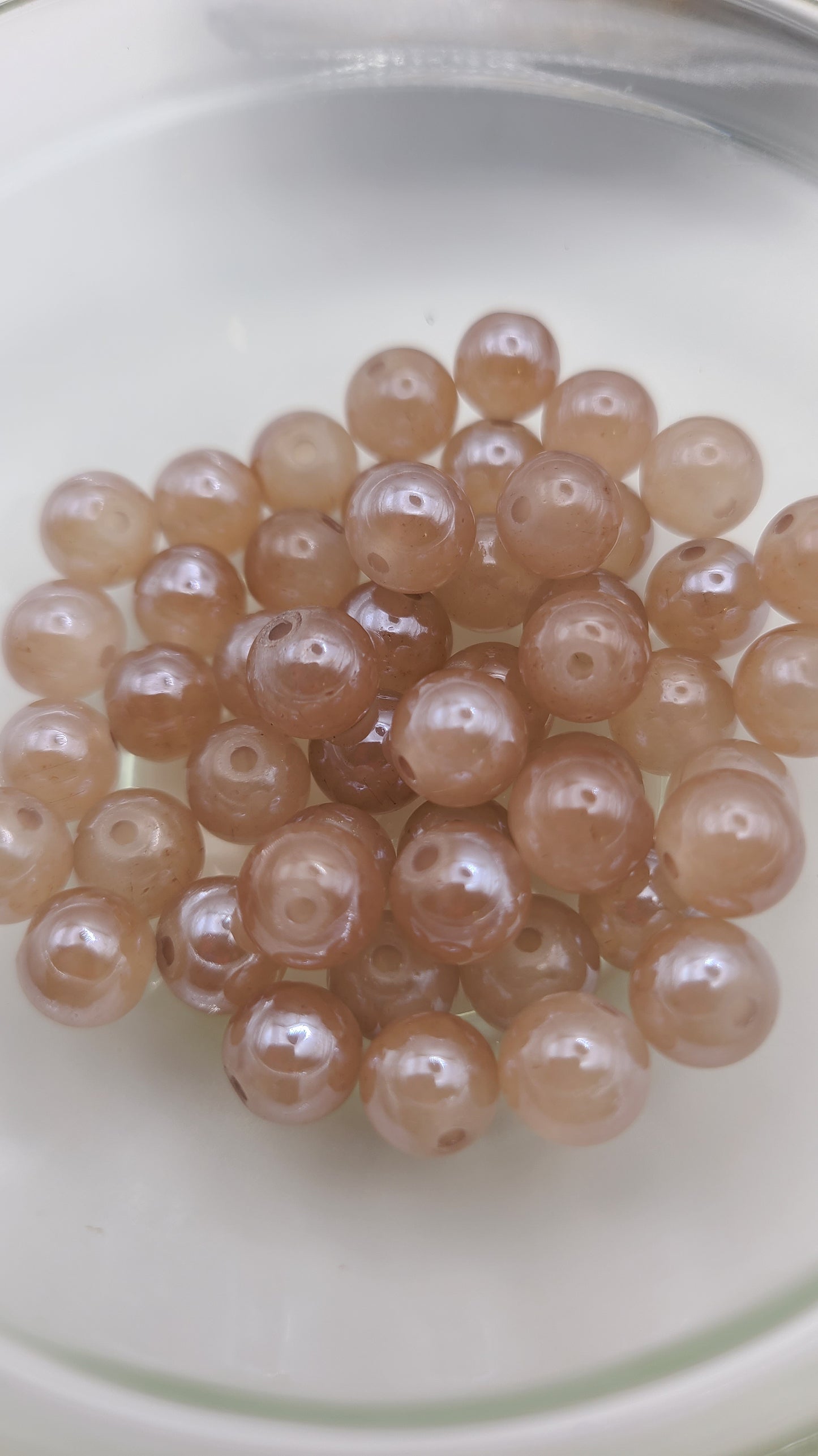 AB Champagne Beige Glass 8mm Loose Beads - Qty: 50 pcs