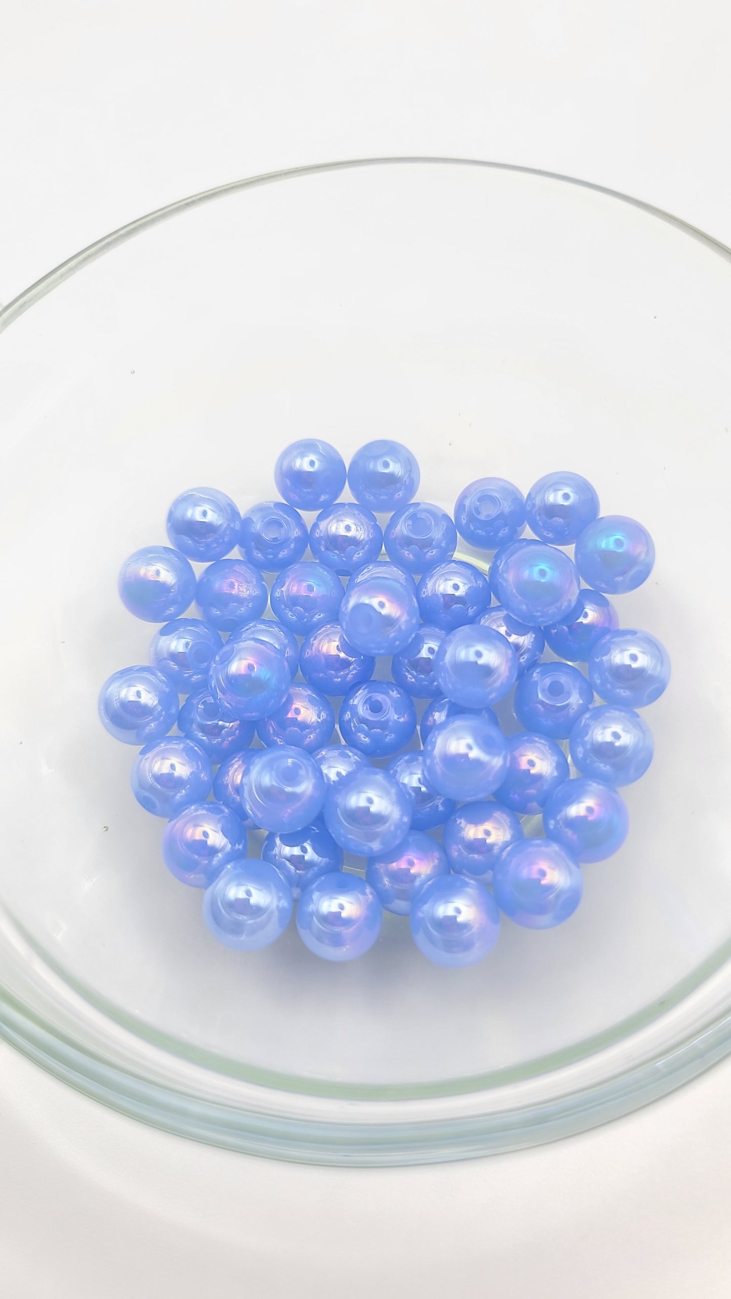 AB Light Blue Glass Loose Beads - 8mm- Qty: 50