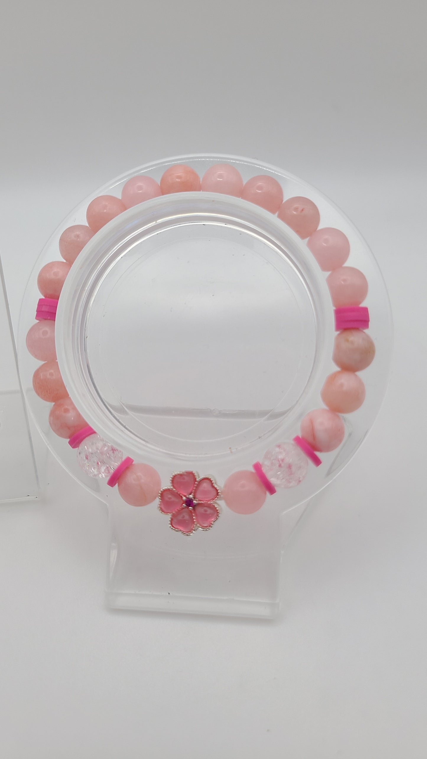 Rachelle - Pink Jade,  Bracelet and Earring Set