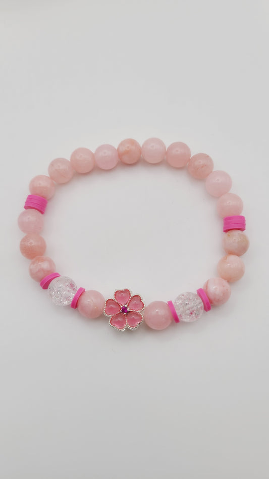 Rachelle - Pink Jade,  Bracelet and Earring Set