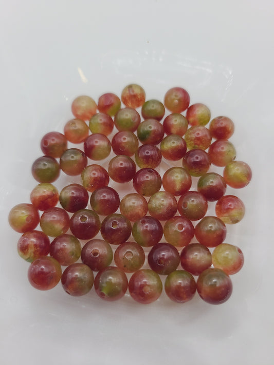 Watermelon Jade - 8mm Loose Beads- Qty: 50