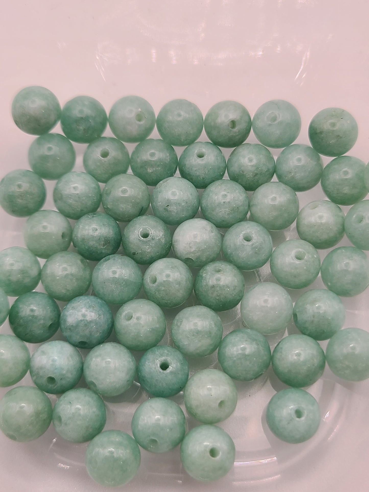 Natural Celeste Jade- 8mm  Loose Beads- Qty: 50