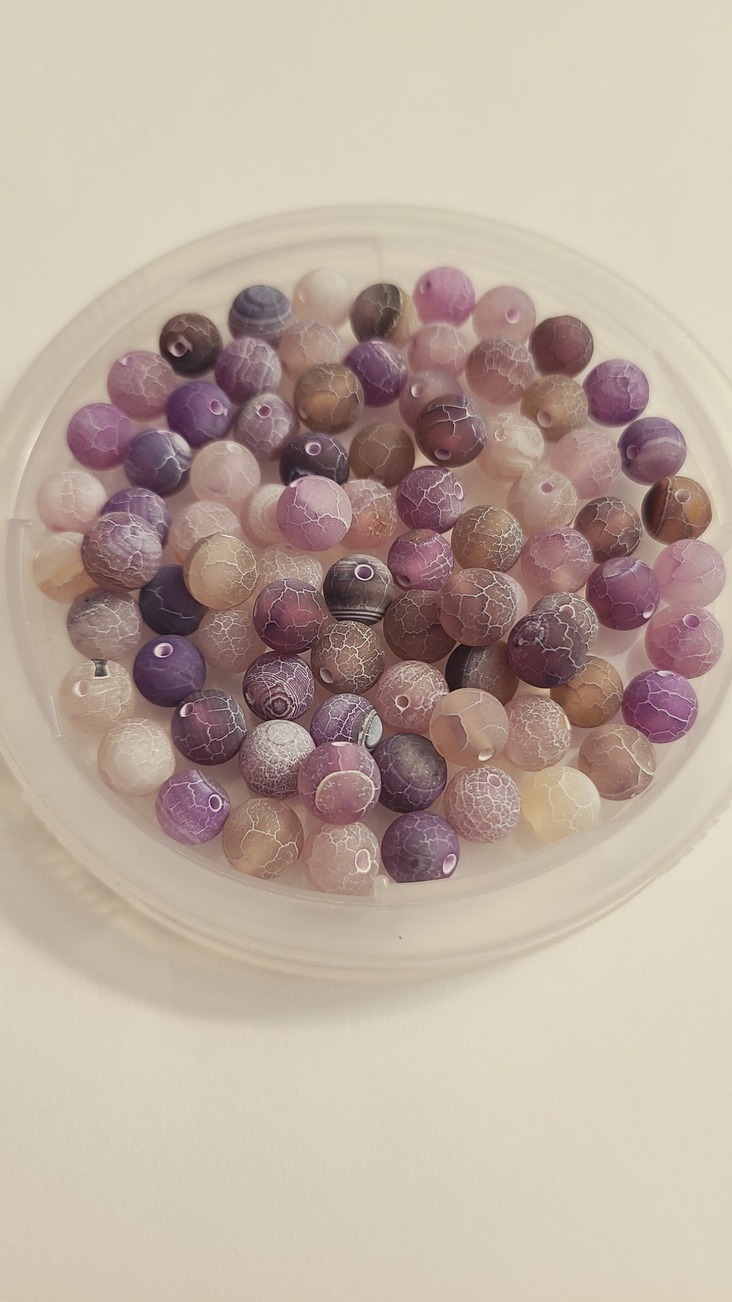 Purple Weathered Agate - Loose Beads in Bag - 8mm - Qty. 80