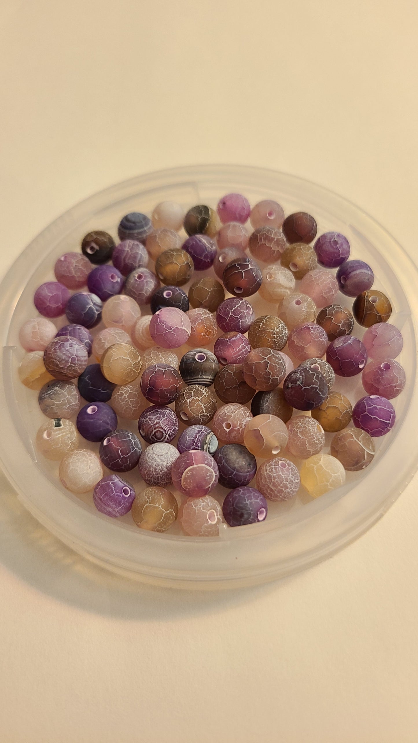 Purple Weathered Agate - Loose Beads in Bag - 8mm - Qty. 80