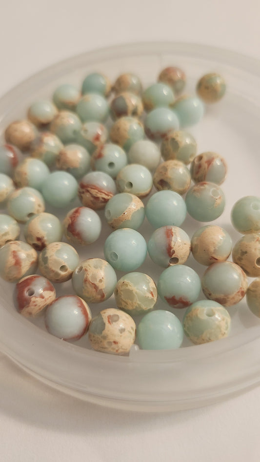 Synthetic Imperial Jasper  - 8mm - Qty. 50 - Loose Beads