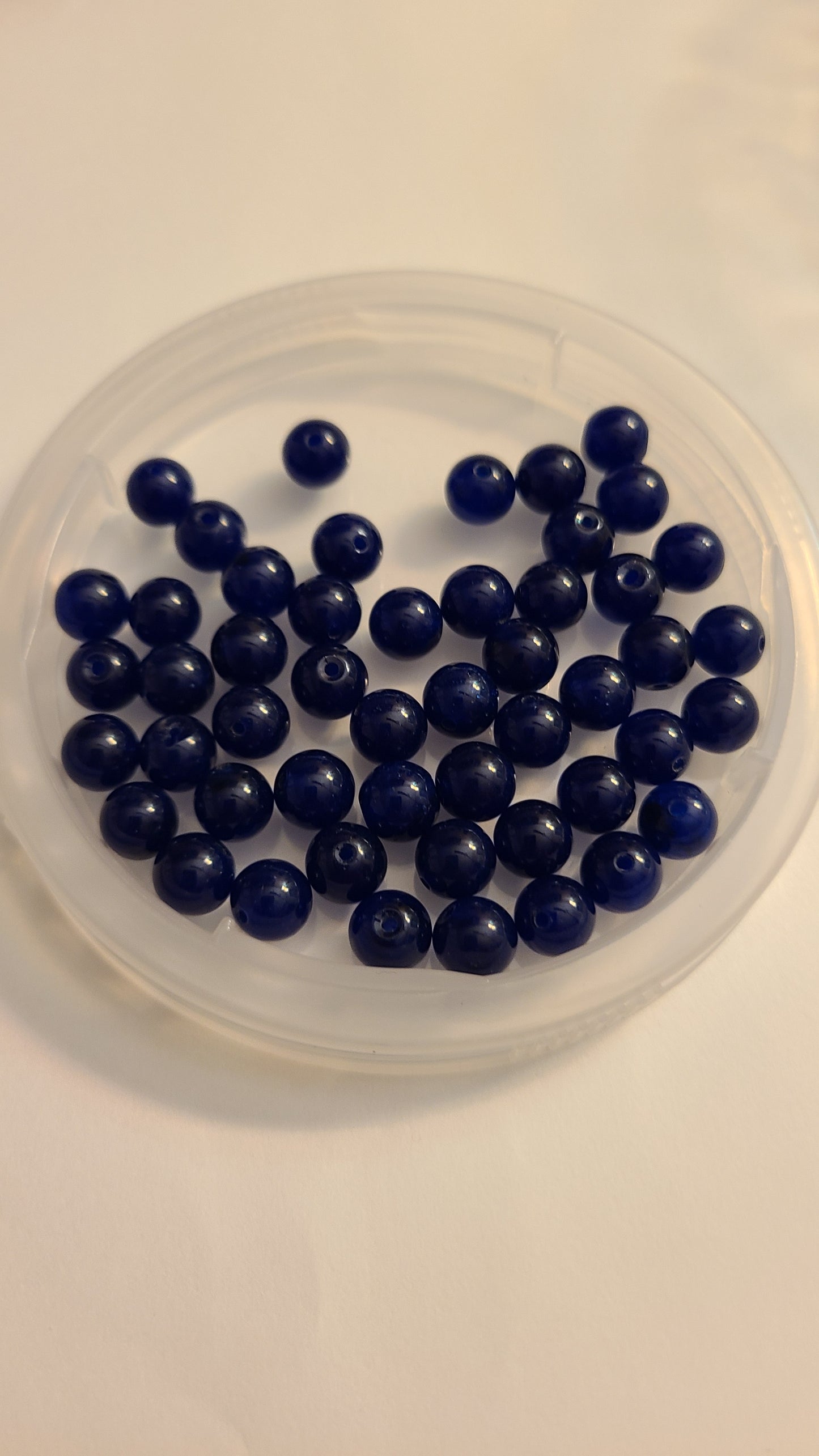 Dark Blue Chalcedony- 8mm Loose Beads in bag- 8mm- Qty: 50