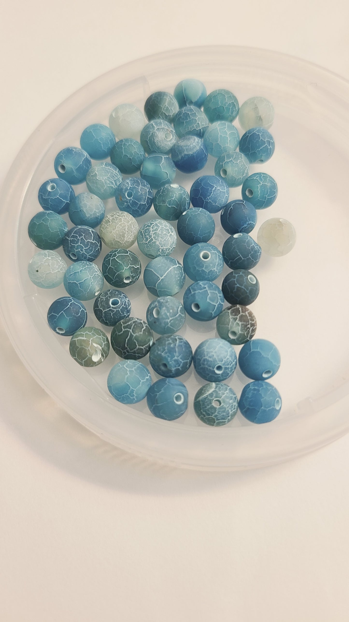 Blue Weathered Agate - 8mm Loose Beads in Bag - Qty. 50