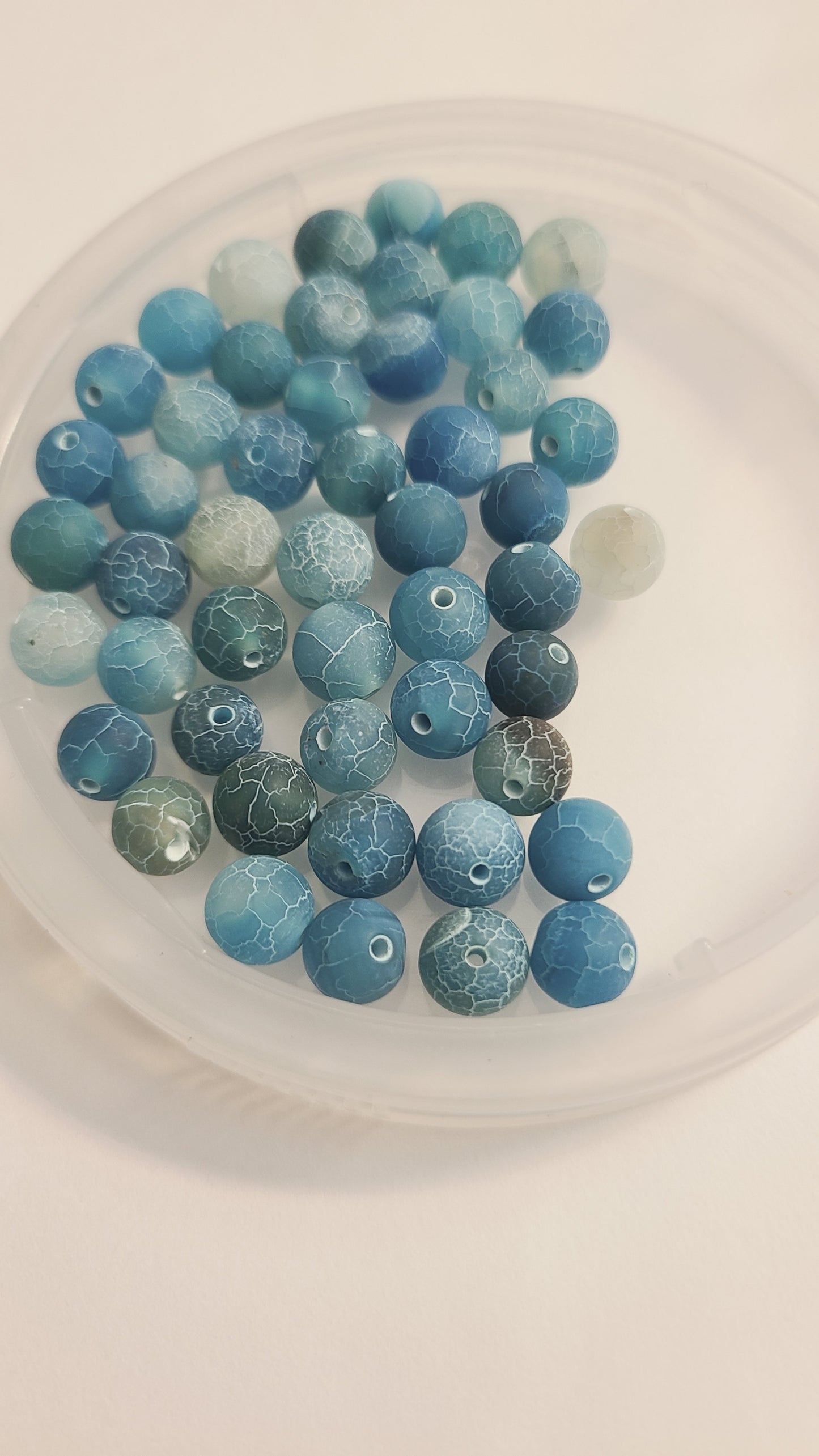 Blue Weathered Agate - 8mm Loose Beads in Bag - Qty. 50