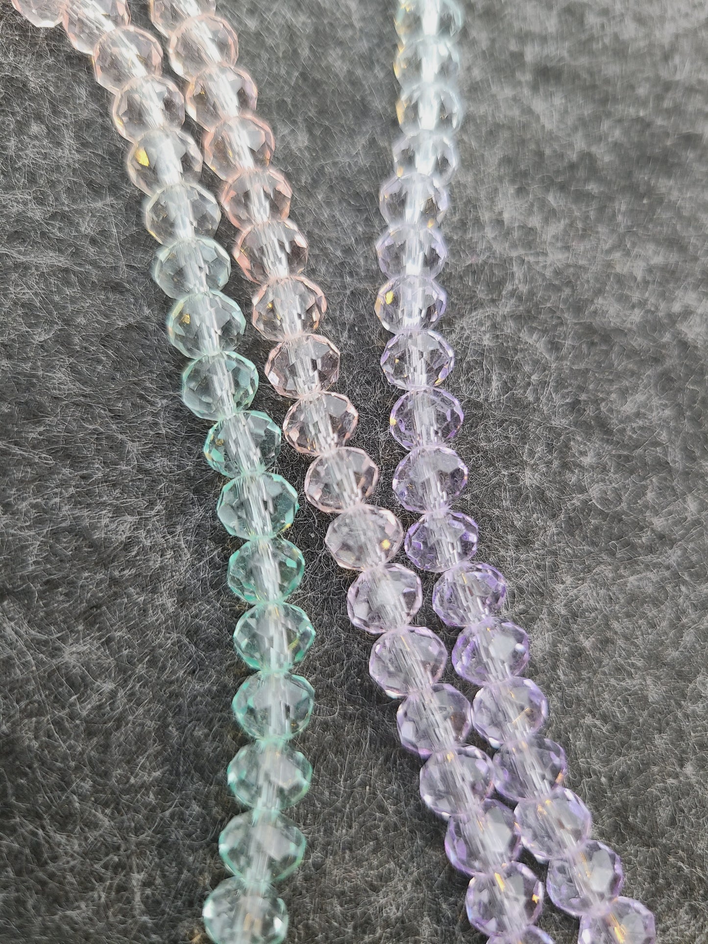 Faceted Rondelle Glass beads - 6mm- 1 strand