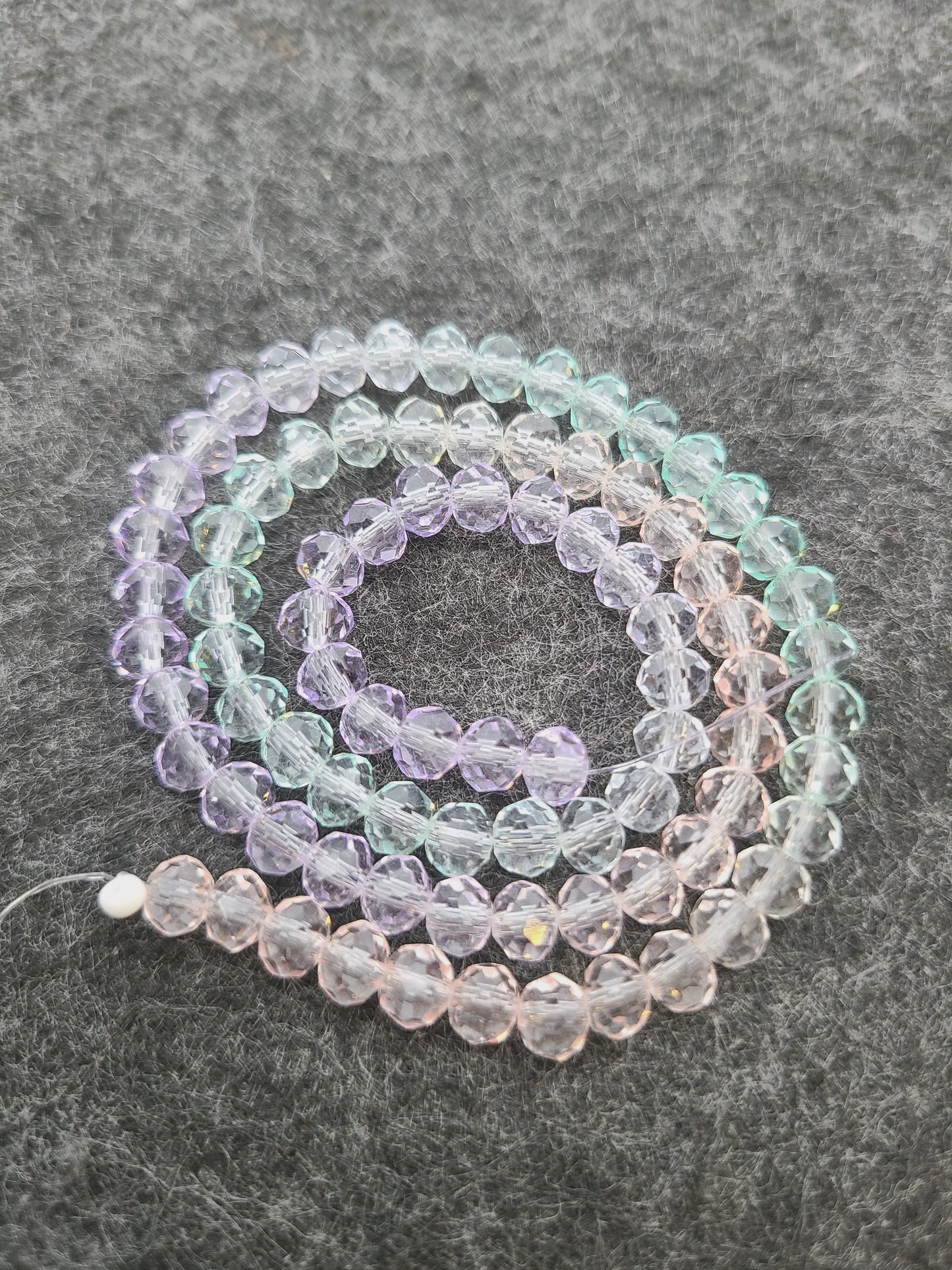 Faceted Rondelle Glass beads - 6mm- 1 strand