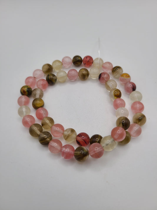 Watermelon Quartz 8mm Beads - 1 Strand