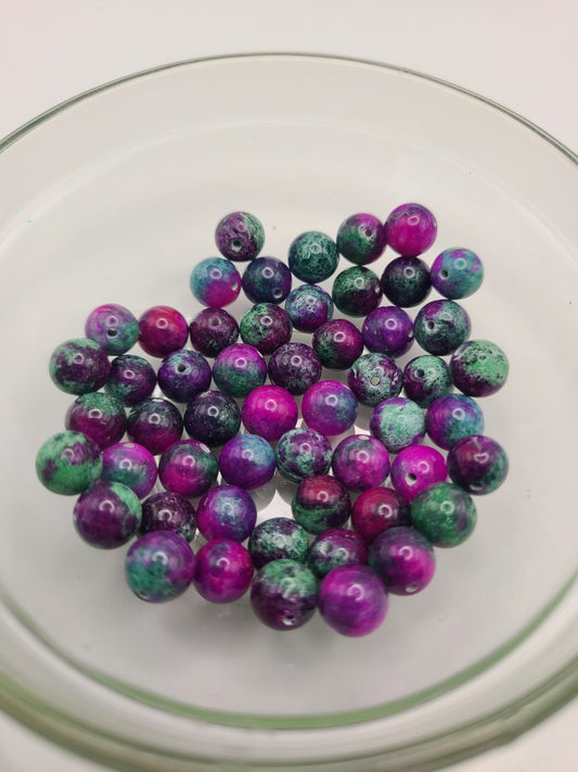 Ruby Zoisite Chalcedony 8mm Loose Beads in Bag.  Qty. 50