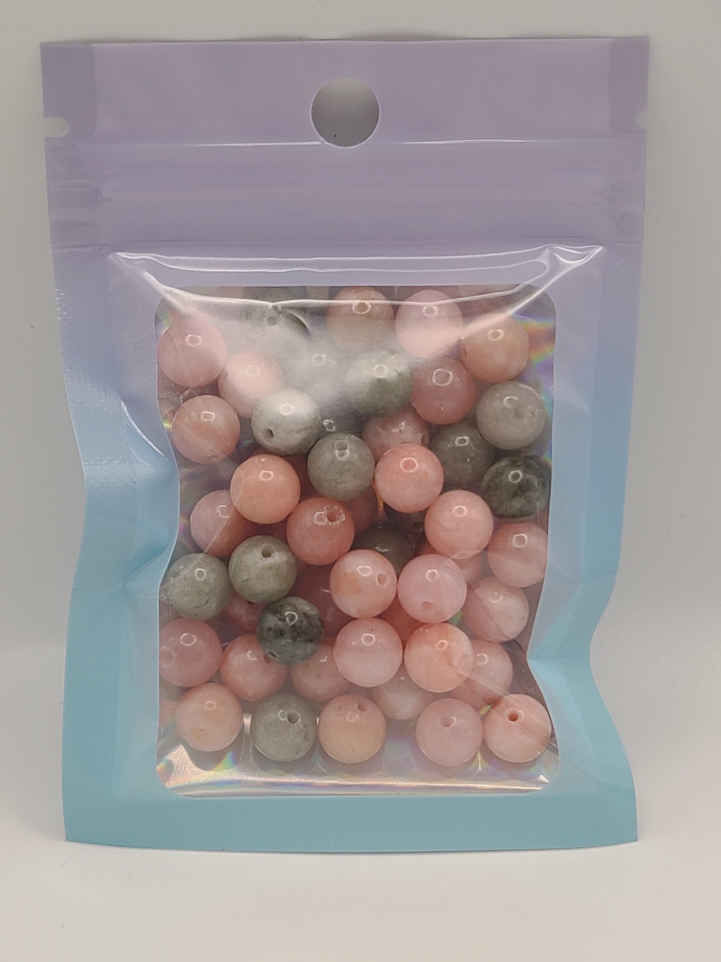 Peachy pink and Green Jade Loose Beads  Qty. 50