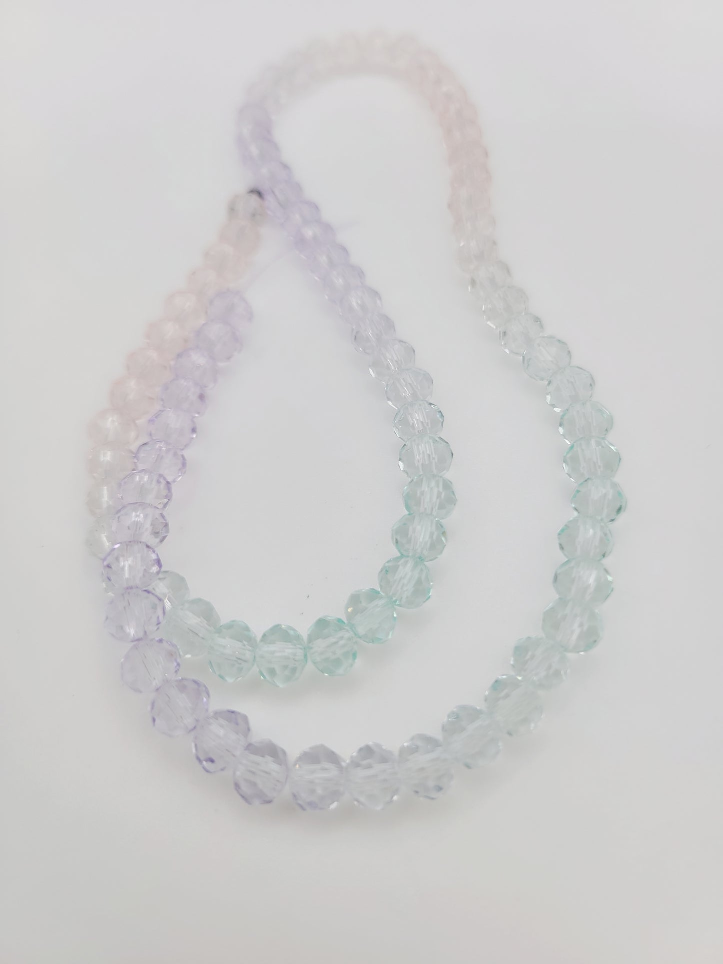 Faceted Rondelle Glass beads - 6mm- 1 strand