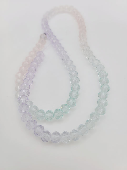 Faceted Rondelle Glass beads - 6mm- 1 strand