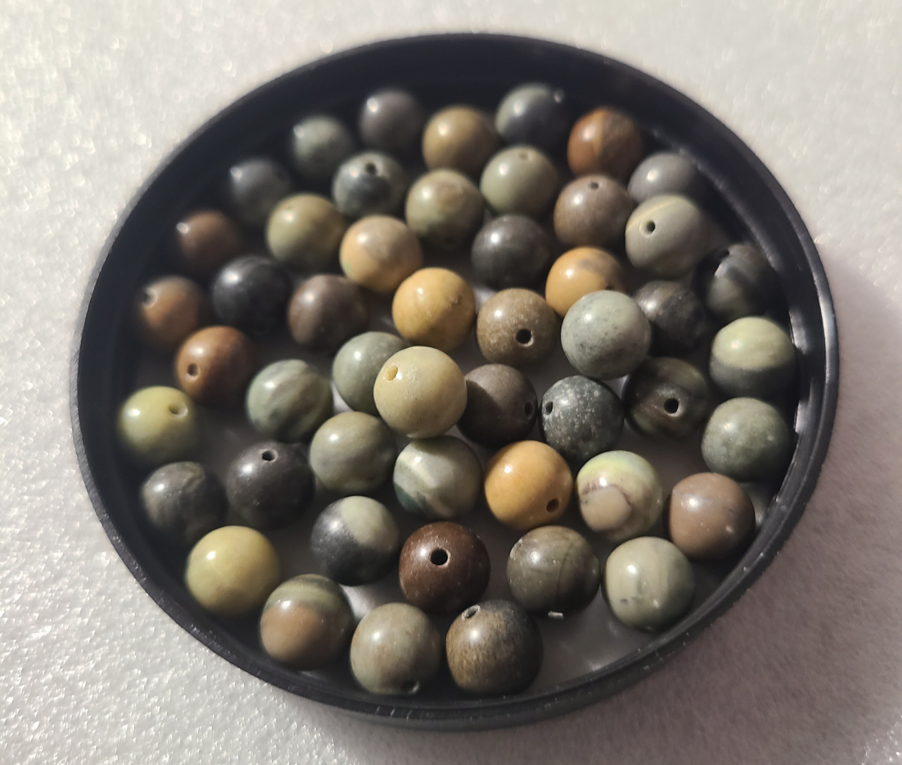 Grey Picasso Jasper- 8mm Loose Beads- Qty: 48 - 50