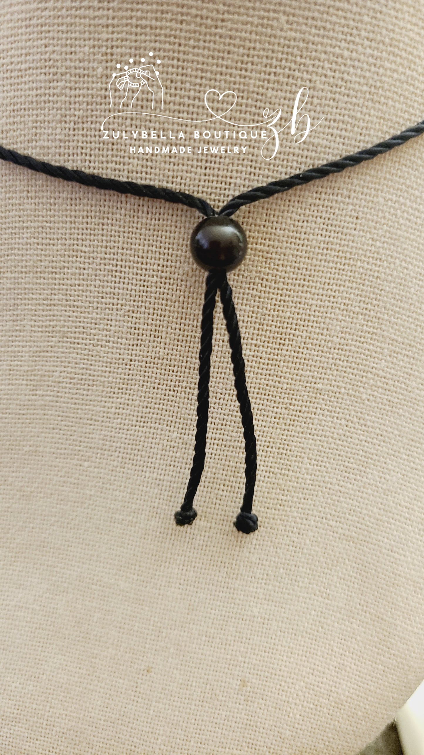 Cord Necklace- Bodhi Bead and Tiger Eye Flower.