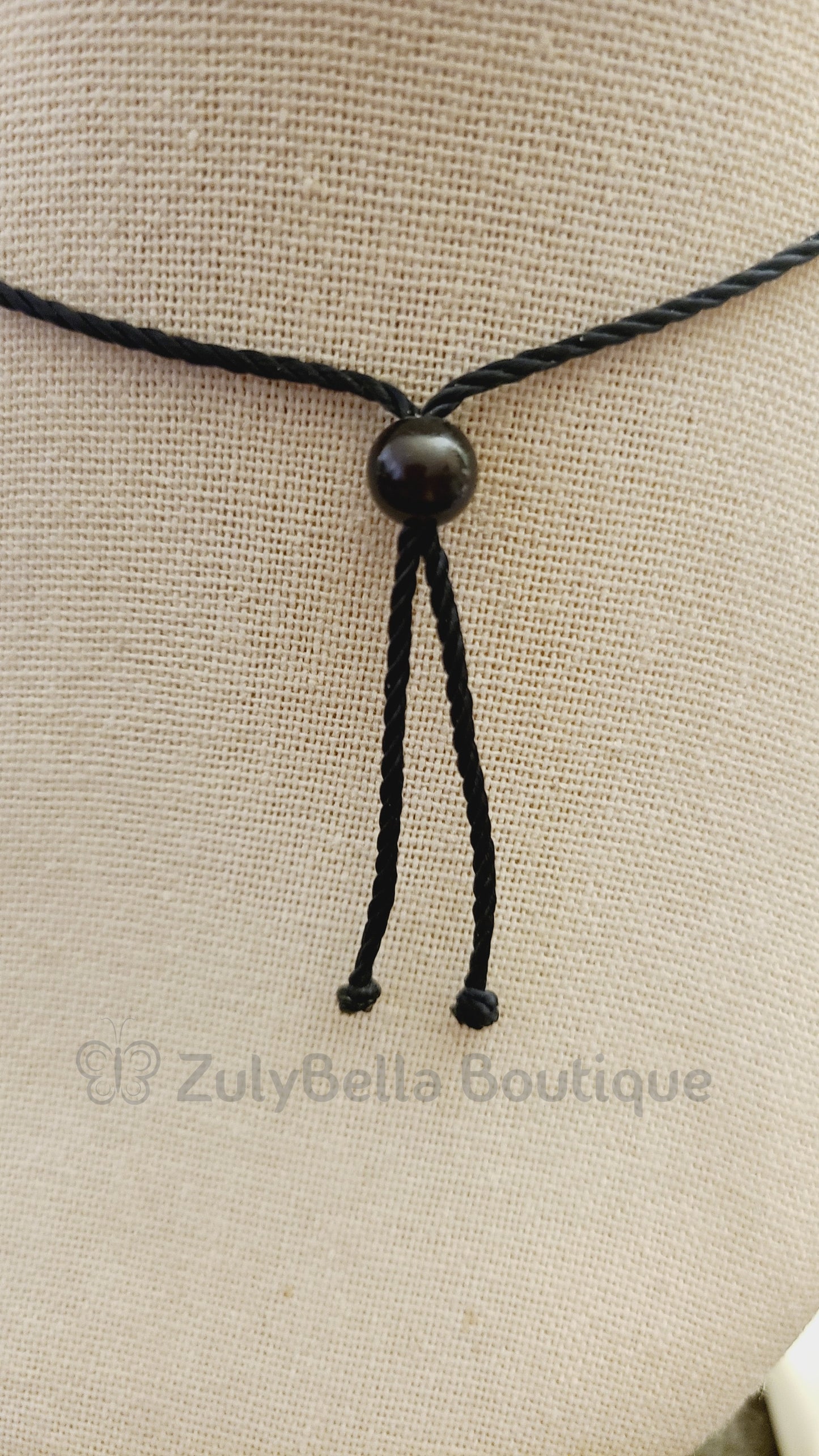 Frosted Mantra- Adjustable slider- Cord Necklace