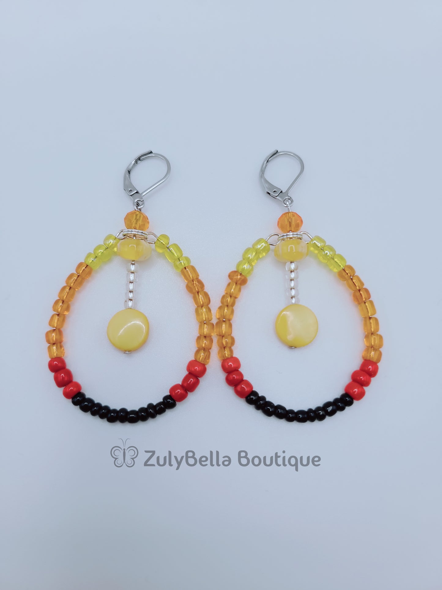 Sunset inspired Glass Bead Earrings